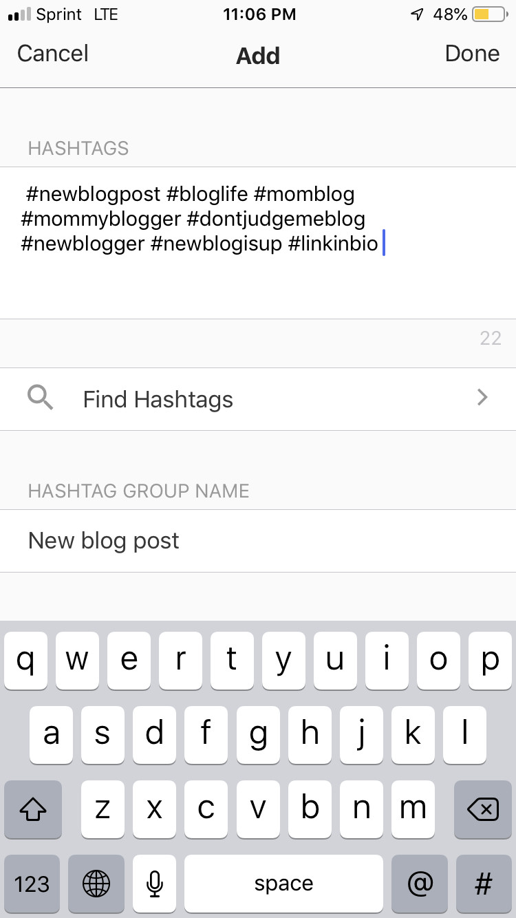 An example of the hashtag service on the Preview app